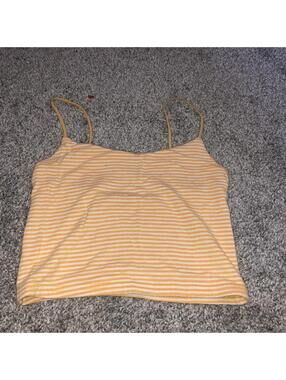 PacSun Women's Orange and Yellow Crop-top